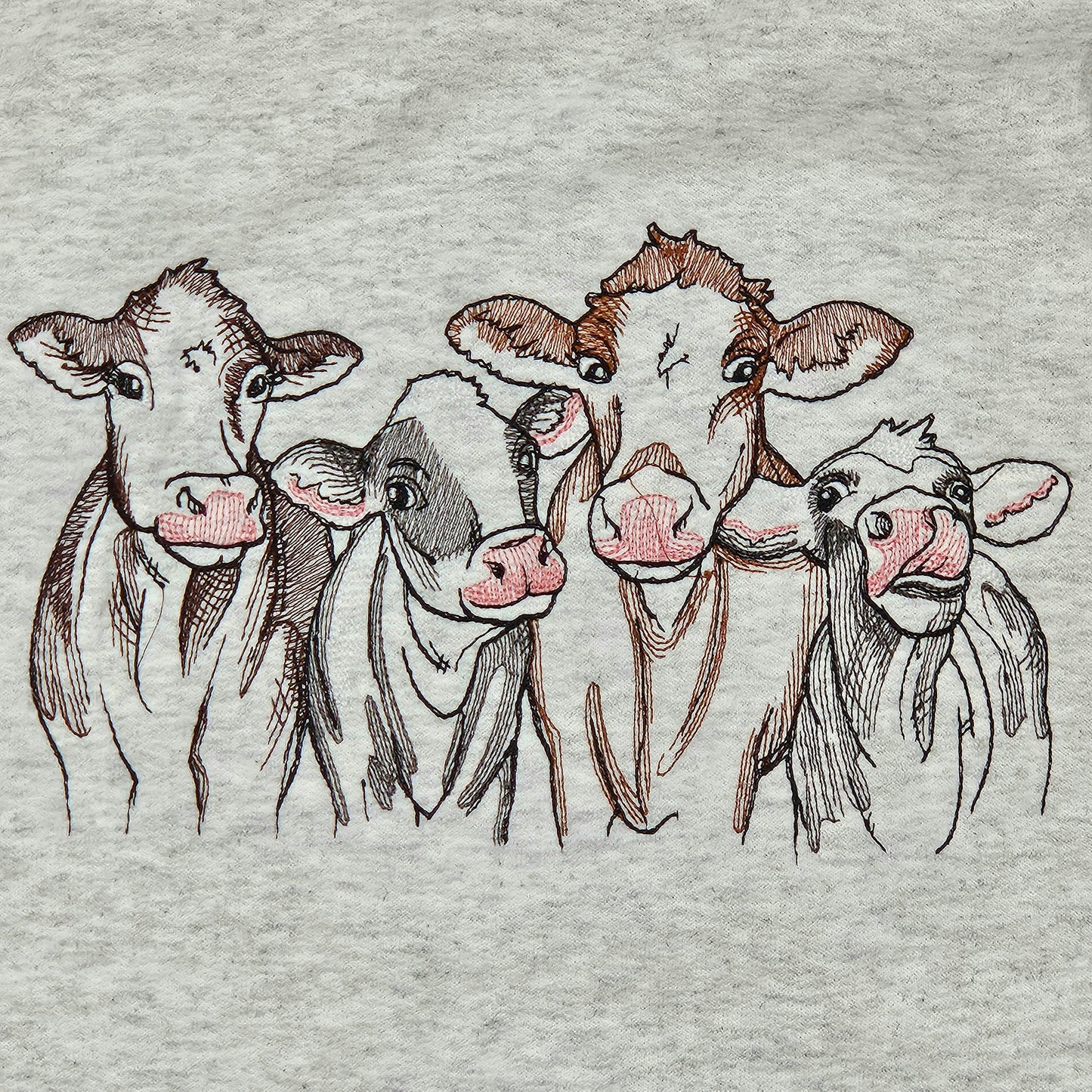 Embroidered Country Cow Border Sweatshirt