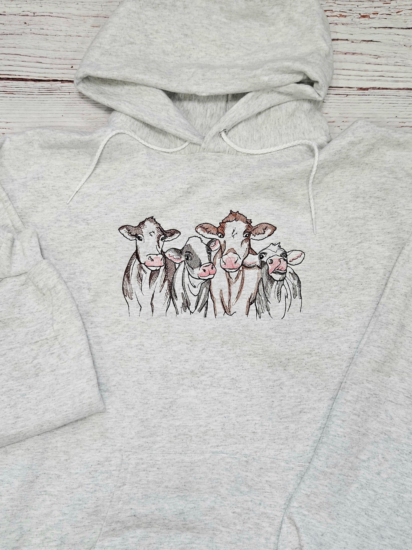 Embroidered Country Cow Border Sweatshirt