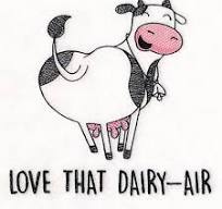 Embroidered Cow design sweatshirt, Love that dairy air.